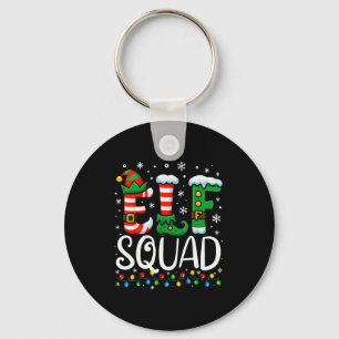 Elf Family Christmas Matching Pajamas Xmas Elf Squ Key Ring
