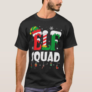 Elf Family Christmas Matching Pajamas Xmas Elf Squ T-Shirt