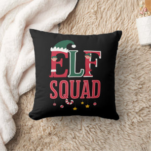 Elf Family Christmas Matching Pyjamas Elf Squad  Cushion
