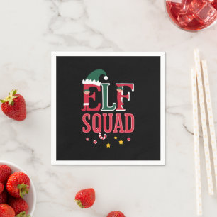 Elf Family Christmas Matching Pyjamas Elf Squad Napkin