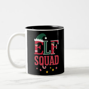 Elf Family Christmas Matching Pyjamas Elf Squad  Two-Tone Coffee Mug