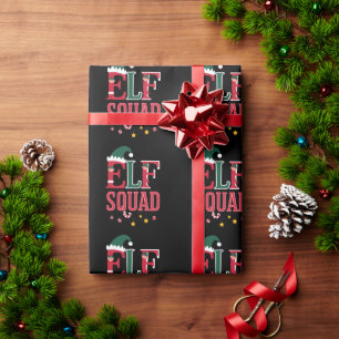 Elf Family Christmas Matching Pyjamas Elf Squad Wrapping Paper