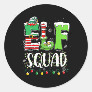 Elf Family Christmas Matching Pyjamas Funny Xmas E Classic Round Sticker