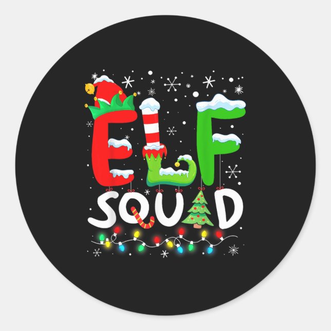 Elf Family Christmas Matching Pyjamas Funny Xmas E Classic Round Sticker (Front)