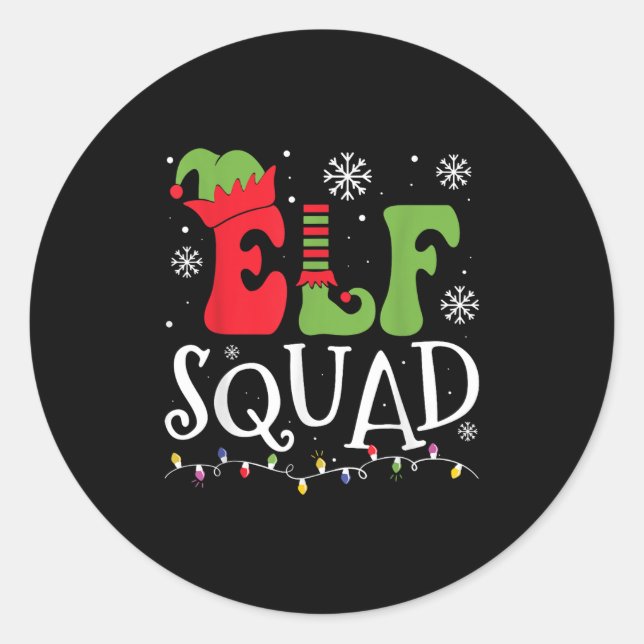 Elf Family Christmas Matching Pyjamas Funny Xmas E Classic Round Sticker (Front)