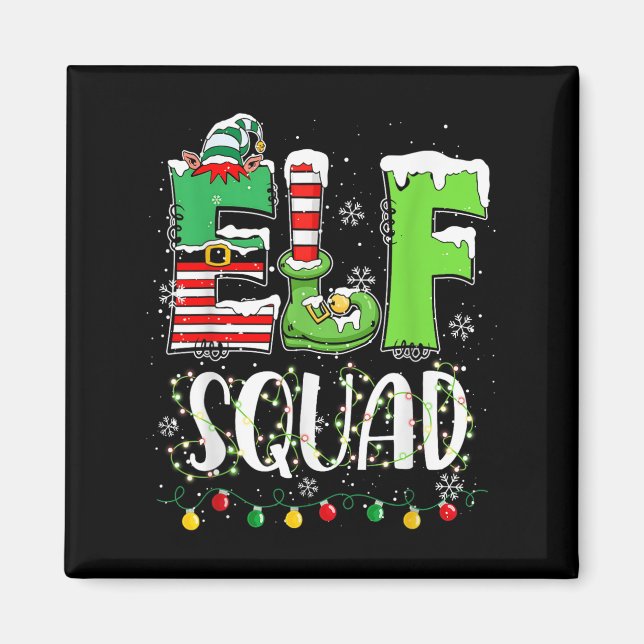 Elf Family Christmas Matching Pyjamas Funny Xmas E Magnet (Front)