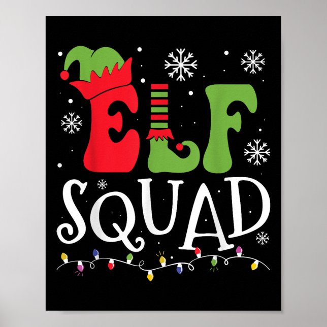Elf Family Christmas Matching Pyjamas Funny Xmas E Poster (Front)