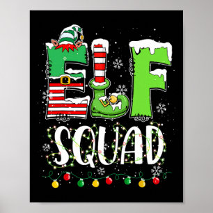 Elf Family Christmas Matching Pyjamas Funny Xmas E Poster