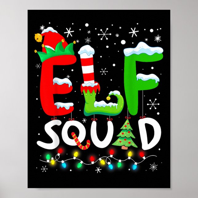 Elf Family Christmas Matching Pyjamas Funny Xmas E Poster (Front)