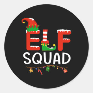 Elf Family Christmas Matching Pyjamas Men Women El Classic Round Sticker