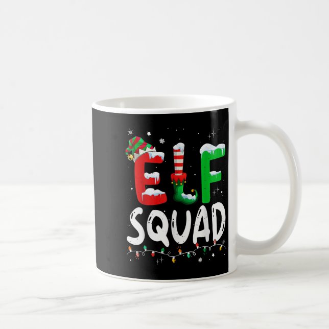 Elf Family Christmas Matching Pyjamas Xmas Elf Squ Coffee Mug (Right)