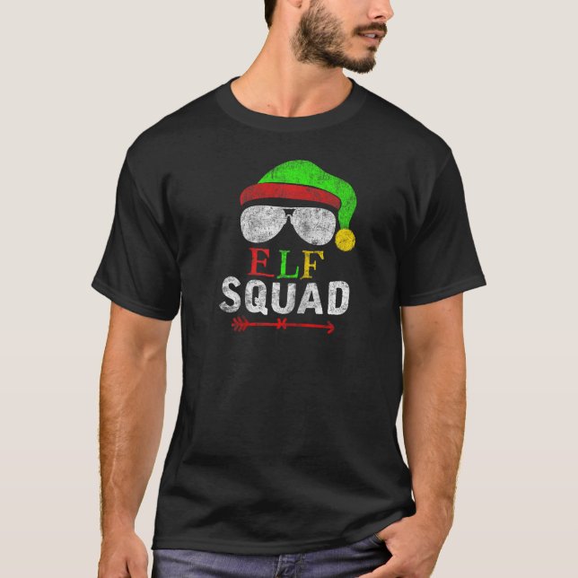 Elf Family Christmas Matching Pyjamas Xmas Elf Squ T-Shirt (Front)