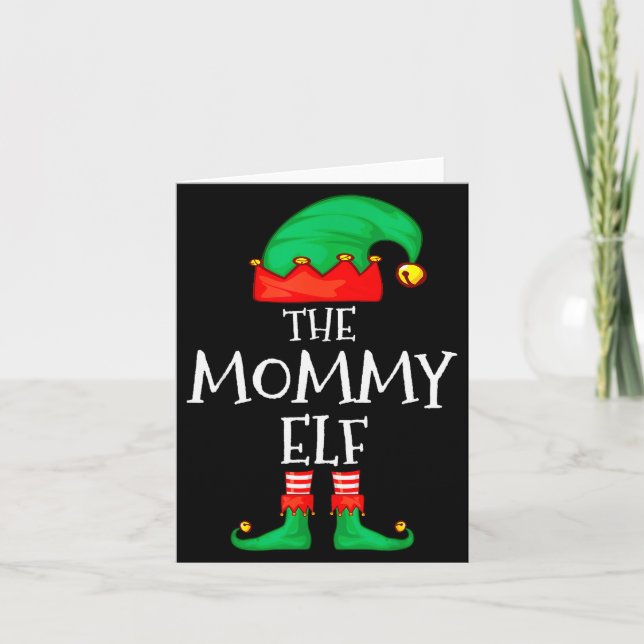 Elf Family Christmas Mommy Mom Mother Mama Elf Swe Card (Front)