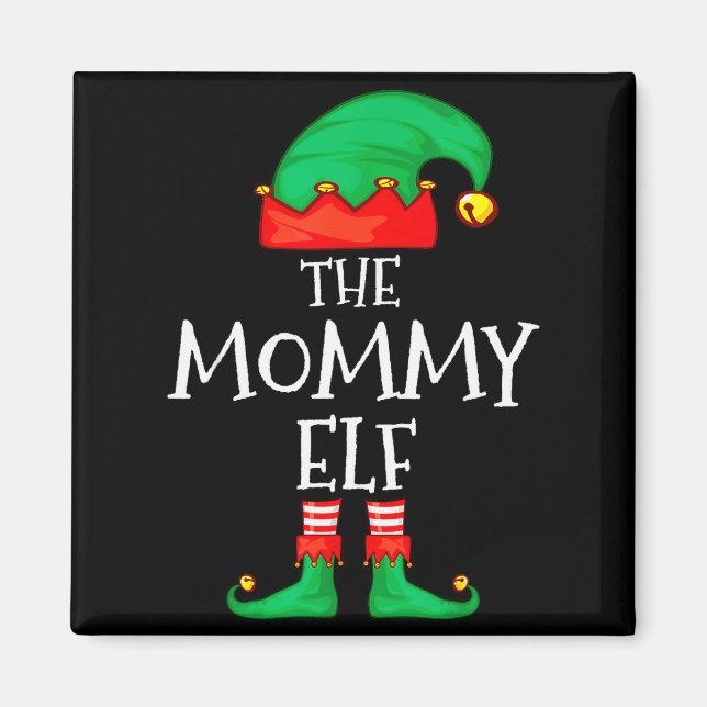 Elf Family Christmas Mommy Mom Mother Mama Elf Swe Magnet (Front)