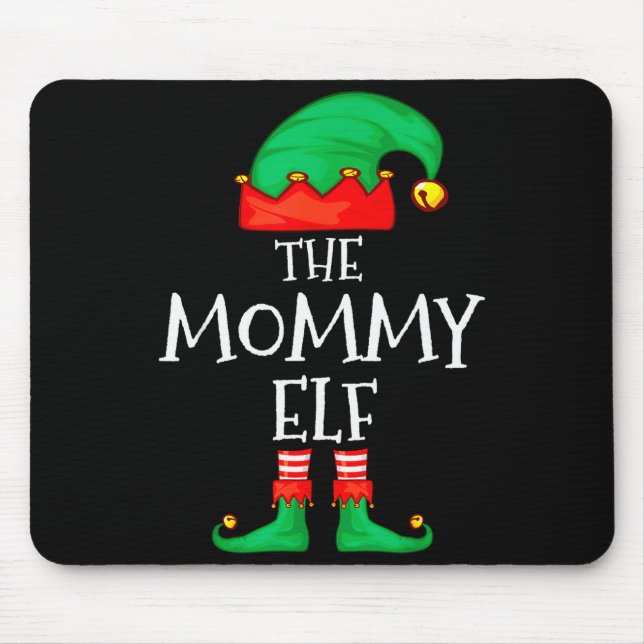 Elf Family Christmas Mommy Mom Mother Mama Elf Swe Mouse Mat (Front)