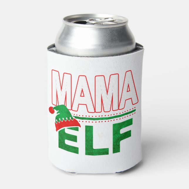 Elf Family | Mama Elf Christmas Holiday #TeamElf Can Cooler (Can Front)