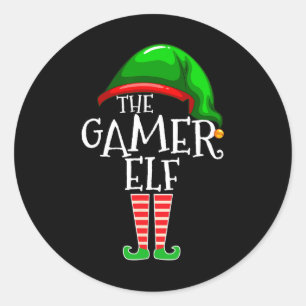 Elf Family Matching Group Christmas Gift Video Gam Classic Round Sticker