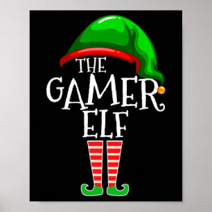 Elf Family Matching Group Christmas Gift Video Gam Poster