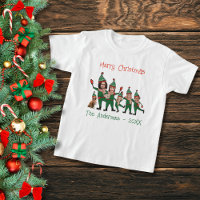 Elf Family plus Dog Funny Custom Christmas