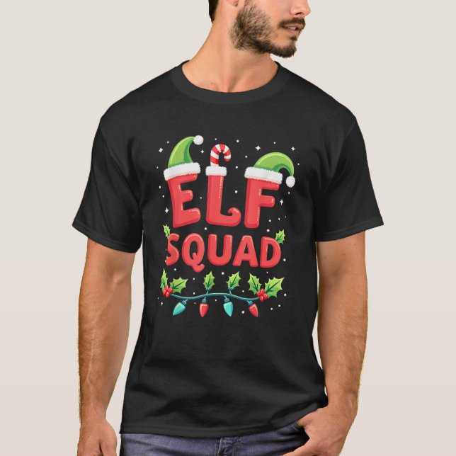 Elf Family Xmas Christmas Matching Pyjamas Elf Squ T-Shirt (Front)