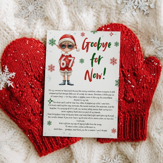 Elf Farewell Goodbye Letter Christmas 6 7 trend Invitation (Elf Farewell Goodbye Letter Christmas 6 7 trend Invitation)