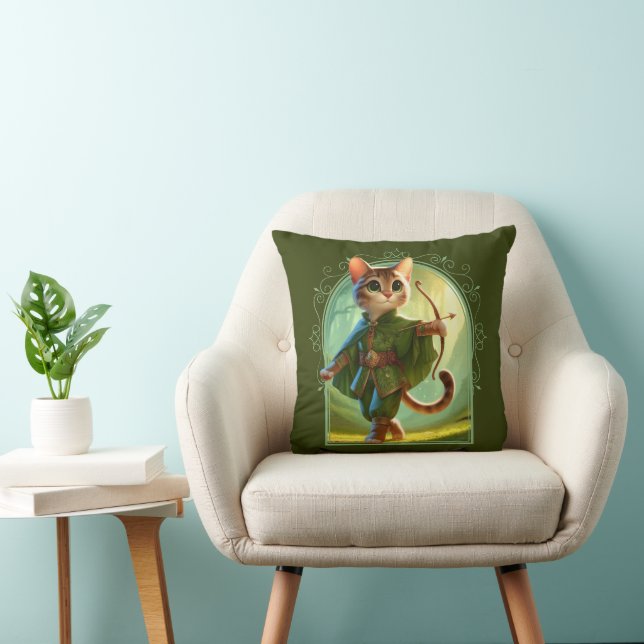 Elf Feline Fantasy Adventure Cushion (Chair)