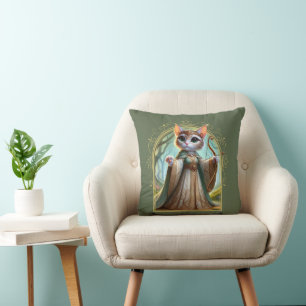 Elf Feline Fantasy Adventure Cushion