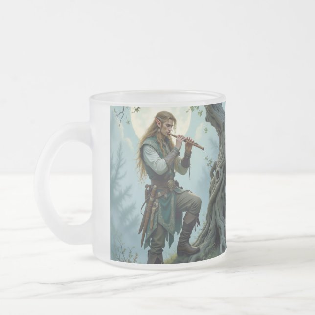 Elf Frosted Glass Coffee Mug (Left)