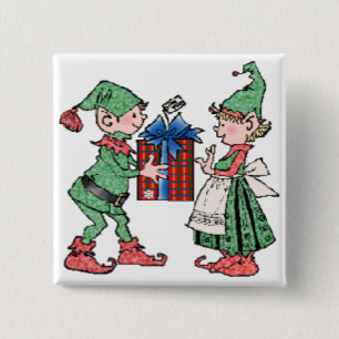 Elf Giving Gift Button
