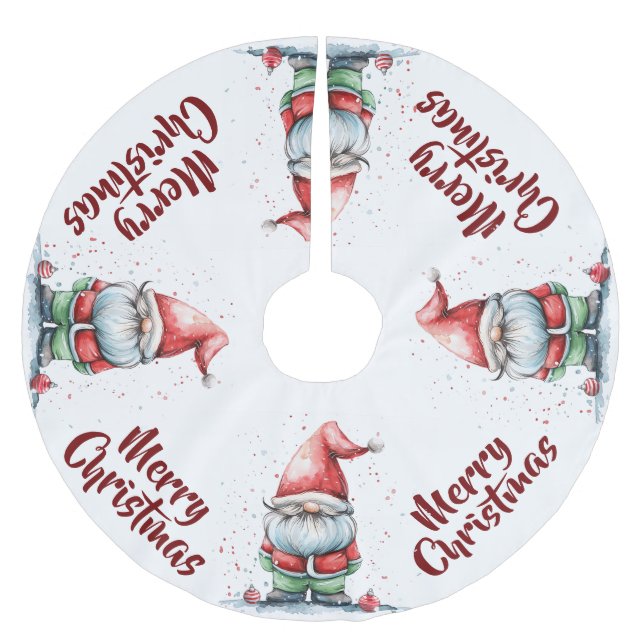Elf Gnome Brushed Polyester Tree Skirt (Front)