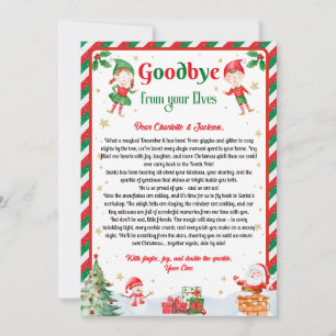 Elf Goodbye Letter Goodbye from Elf Christmas Invitation