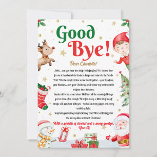 Elf Goodbye Letter Goodbye from Elf Christmas Invitation