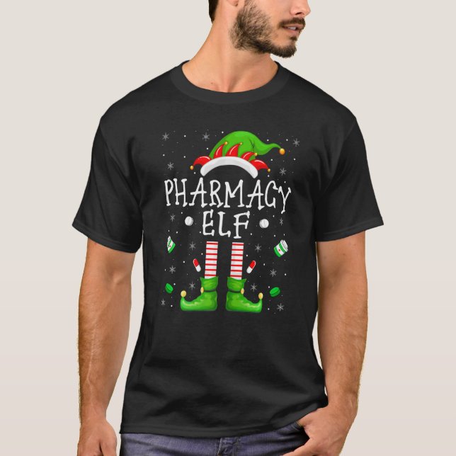 Elf Group Matching Pharmacist Pharmacy Elf Christm T-Shirt (Front)