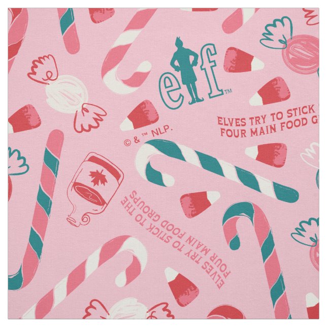 Elf Holiday Candy Pattern Fabric (Swatch)