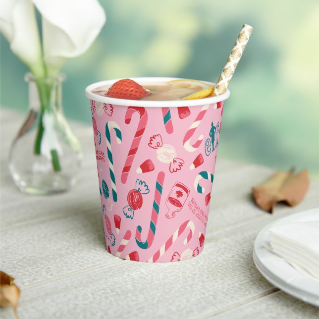 Elf Holiday Candy Pattern Paper Cups (Insitu)