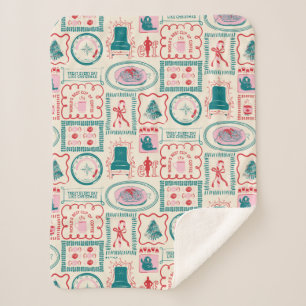 Elf Holiday Icon Pattern Sherpa Blanket
