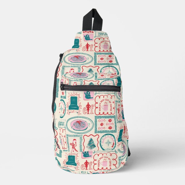 Elf Holiday Icon Pattern Sling Bag (Front)