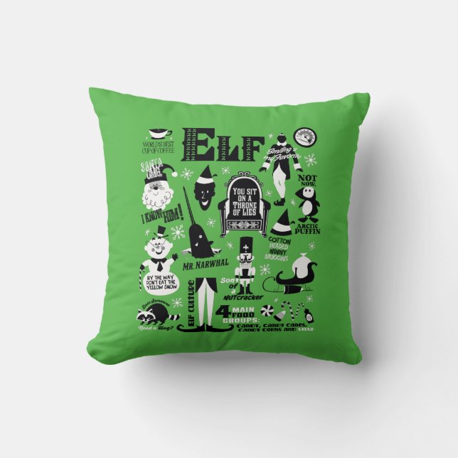 Elf Icons and Movie Quotes Cushion (Front)