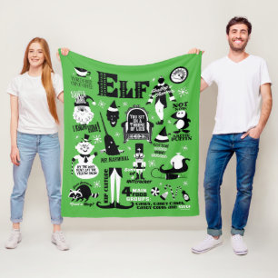 Elf Icons and Movie Quotes Fleece Blanket
