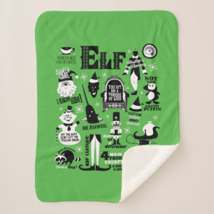 Elf Icons and Movie Quotes Sherpa Blanket