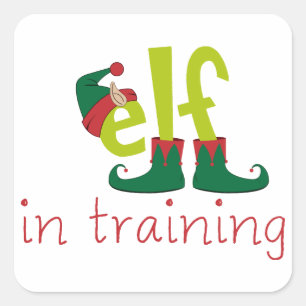 Elf In Training Square Sticker