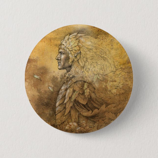 Elf King 6 Cm Round Badge (Front)