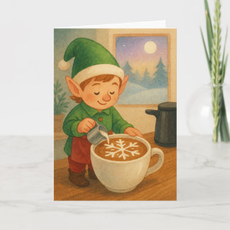Elf Latte Art Holiday Card