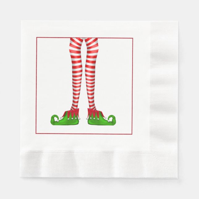 Elf Legs Christmas Napkins (Front)