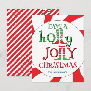 Elf Legs Holly Jolly Christmas Candy Overload Holiday Card