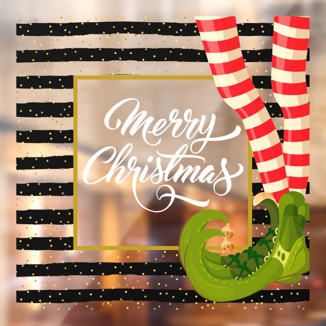 Elf Legs Merry Christmas Holiday  Window Cling (Sheet 2)