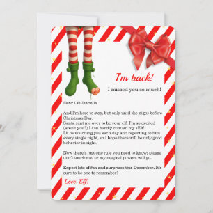 Elf Letter “I’m Back”   Funny North Pole Arrival  Holiday Card