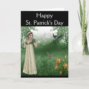 Elf Magic in Grass Field with Hummingbirds Card
