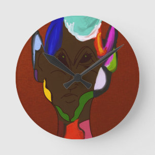 Elf Map Art Round Clock