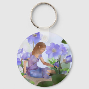 Elf mit Leberblümchen Key Ring